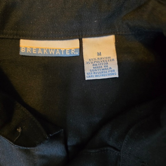 BREAKWATER Men's Black on Black Stripes long-sleeved button-up shirt Size Med - Picture 6 of 9